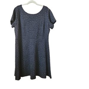 Loft animal print fit and flare gray dress 20